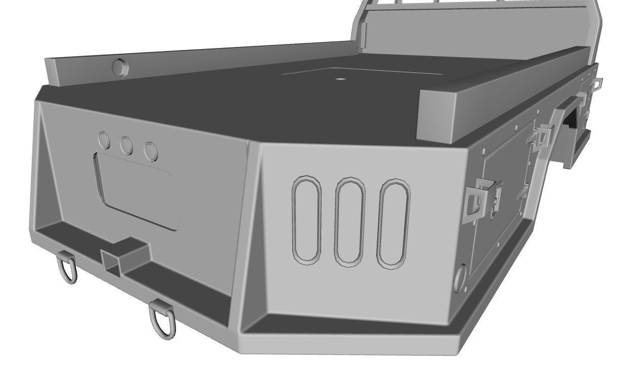 FLATBED  Bradford Built Work Truck Low-poly 3D model_18