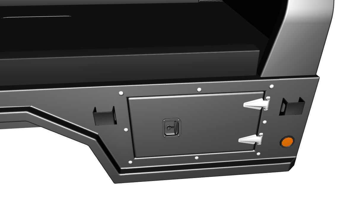 FLATBED  Bradford Built Work Truck Low-poly 3D model_9