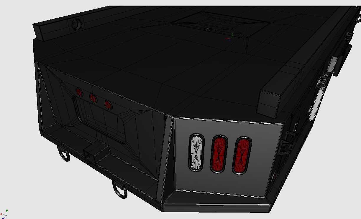 FLATBED  Bradford Built Work Truck Low-poly 3D model_29