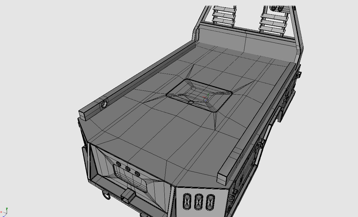 FLATBED  Bradford Built Work Truck Low-poly 3D model_48