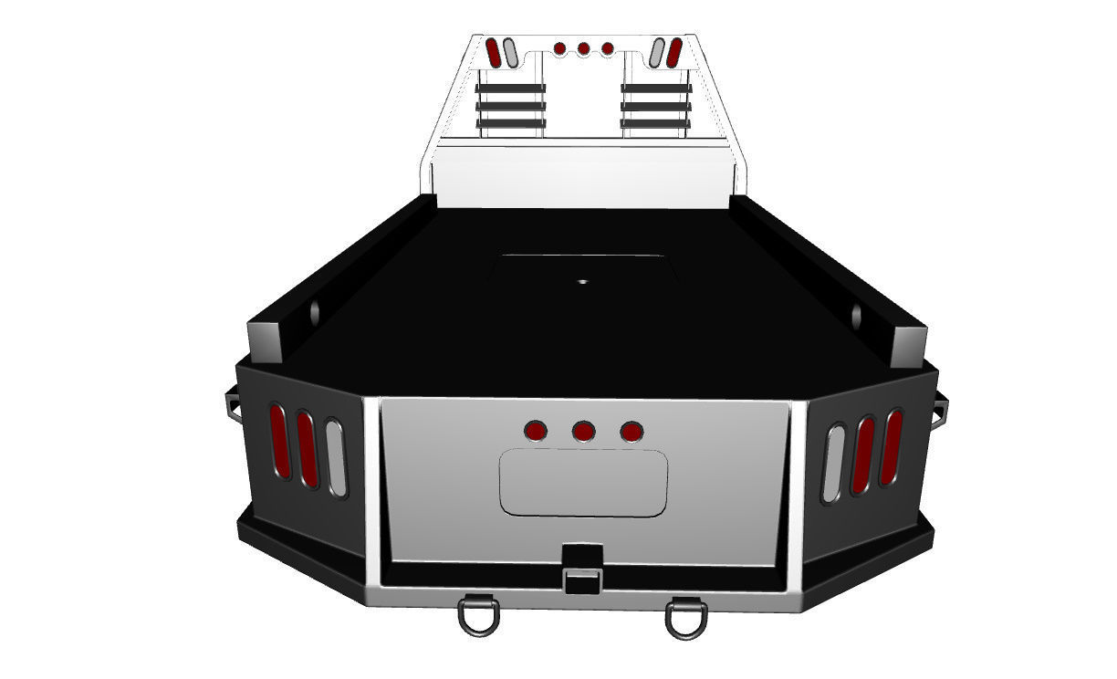 FLATBED  Bradford Built Work Truck Low-poly 3D model_1