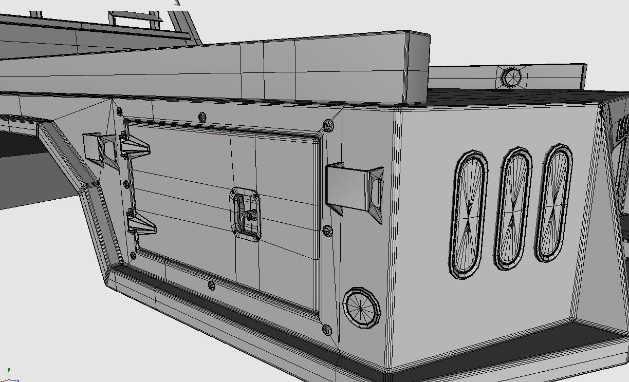 FLATBED  Bradford Built Work Truck Low-poly 3D model_39