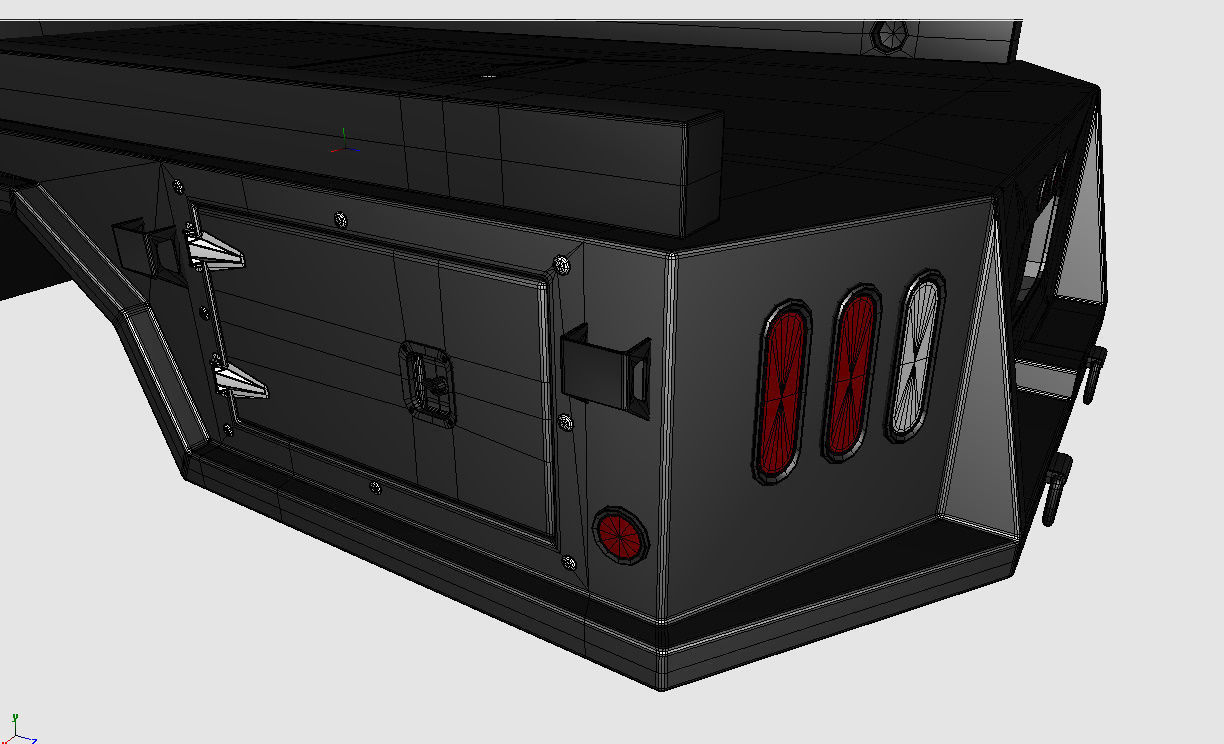 FLATBED  Bradford Built Work Truck Low-poly 3D model_28