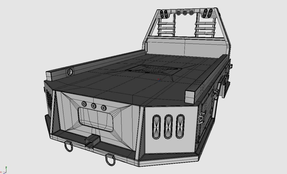 FLATBED  Bradford Built Work Truck Low-poly 3D model_33