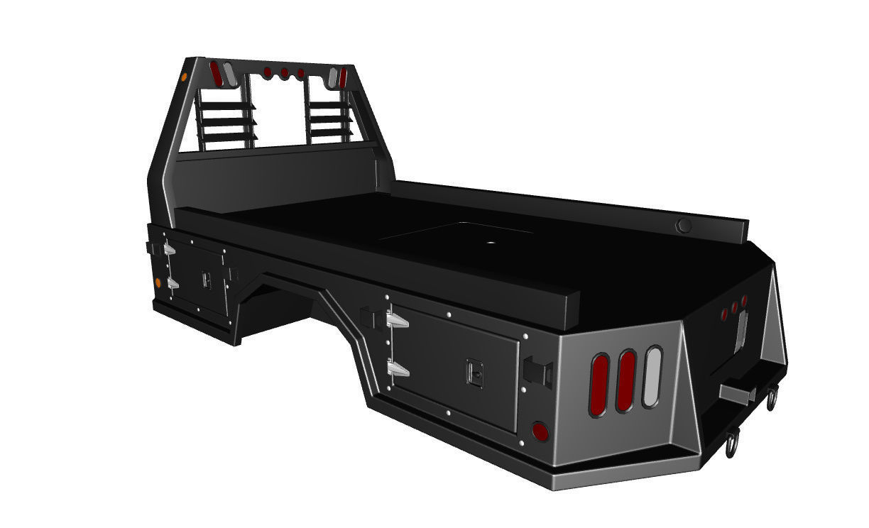 FLATBED  Bradford Built Work Truck Low-poly 3D model_2