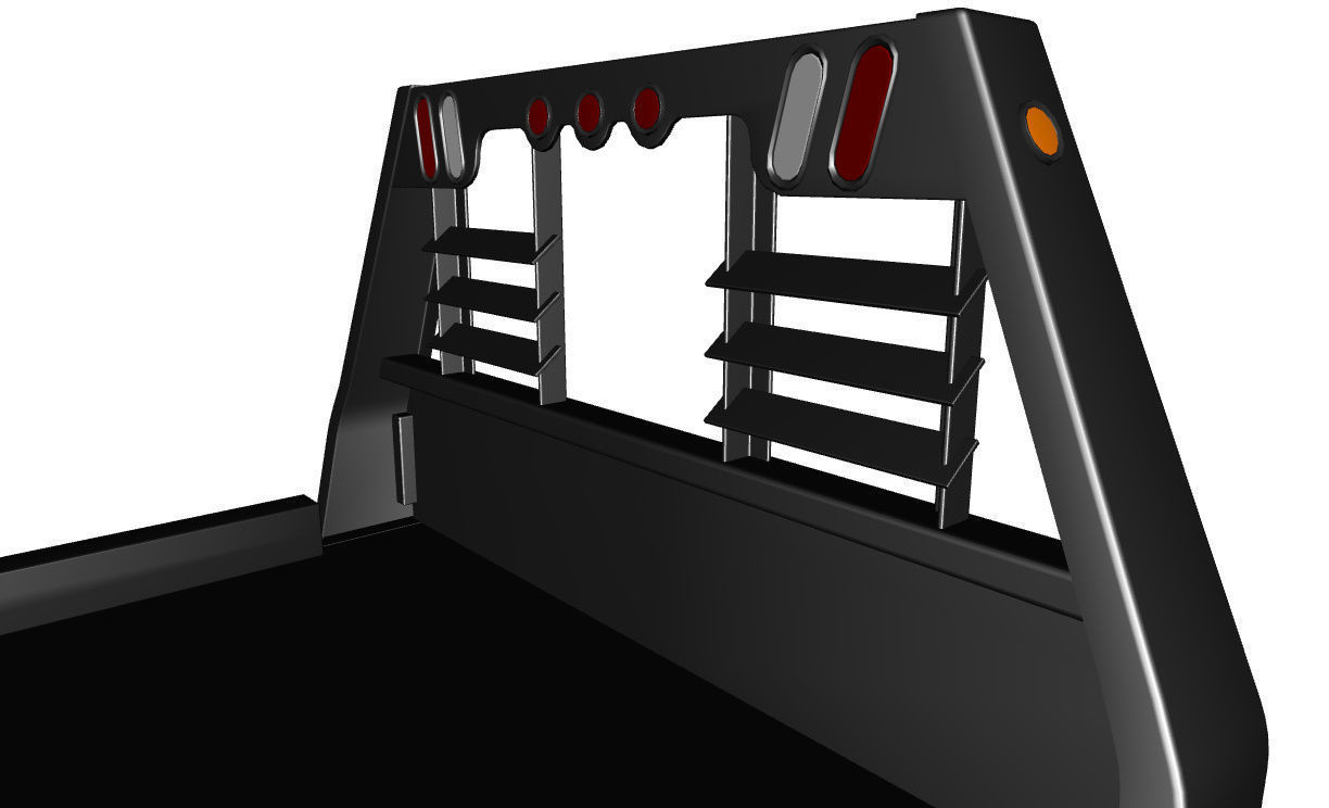 FLATBED  Bradford Built Work Truck Low-poly 3D model_10