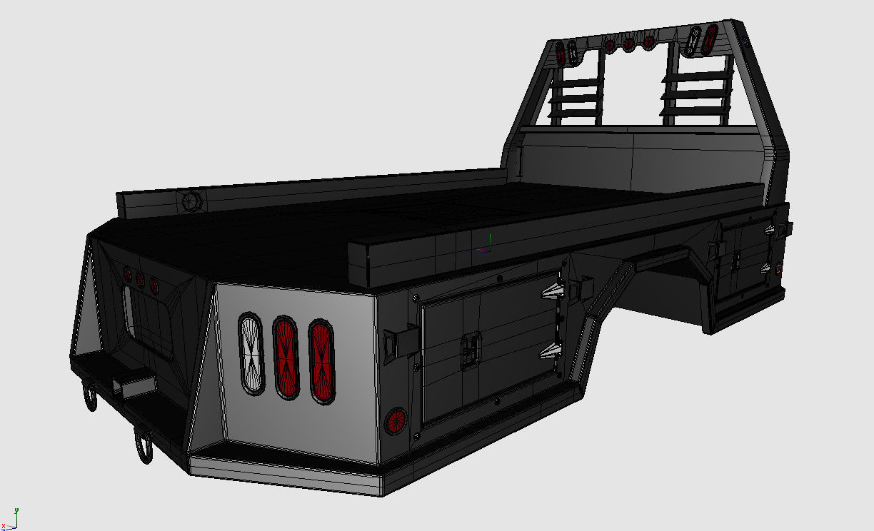 FLATBED  Bradford Built Work Truck Low-poly 3D model_24