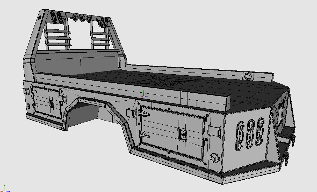 FLATBED  Bradford Built Work Truck Low-poly 3D model_38