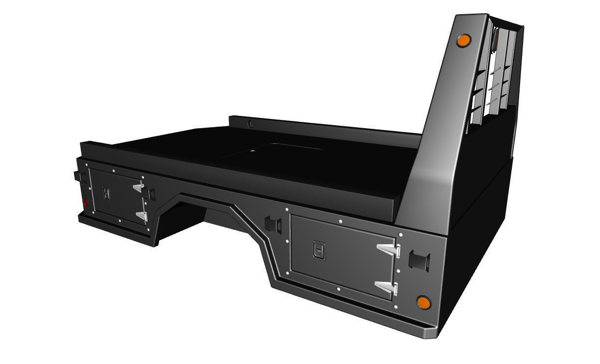 FLATBED  Bradford Built Work Truck Low-poly 3D model_7