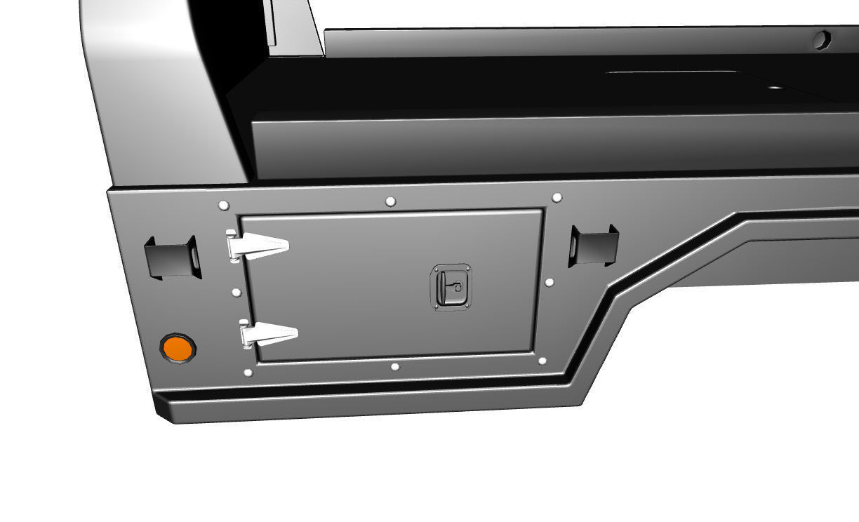 FLATBED  Bradford Built Work Truck Low-poly 3D model_8