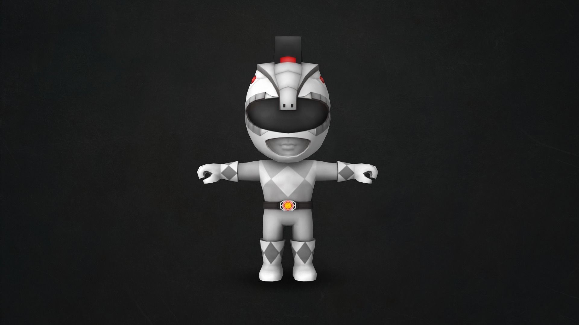 TITANUS and White Ranger Low-poly 3D model_9