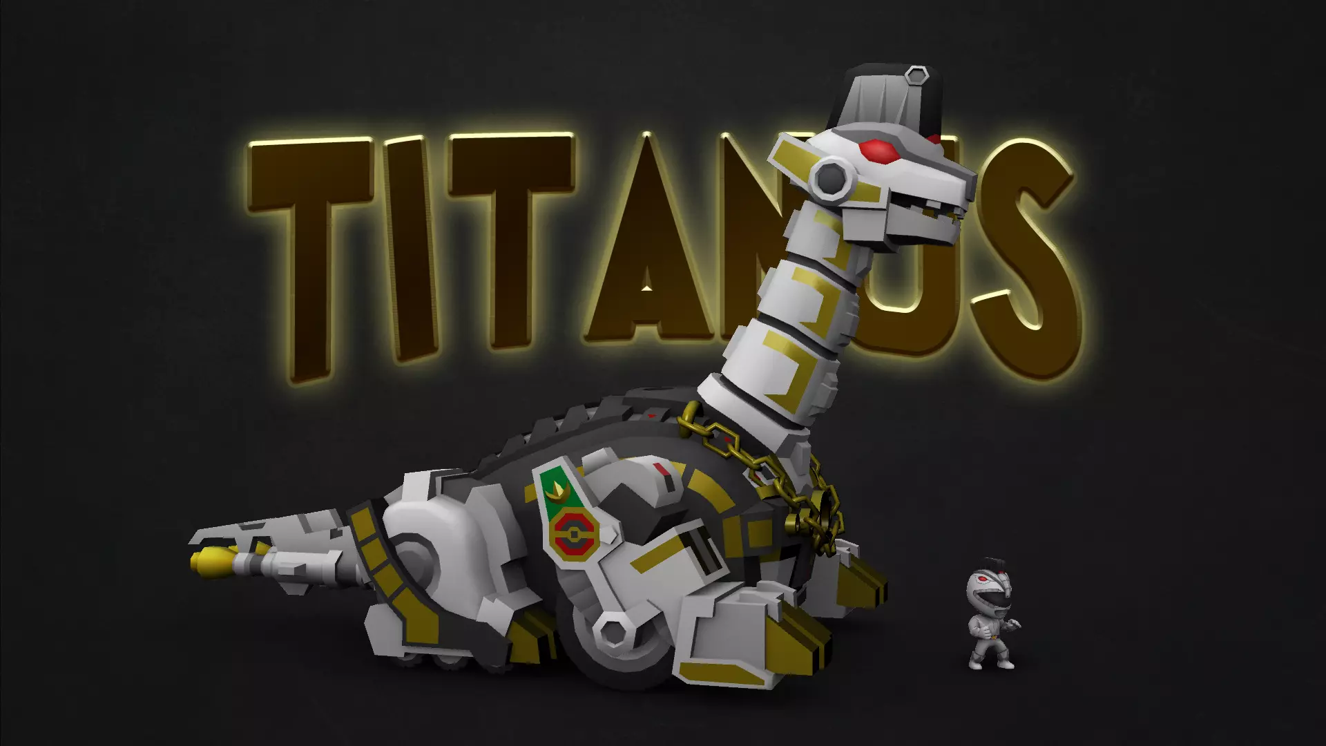 TITANUS and White Ranger Low-poly 3D model_0