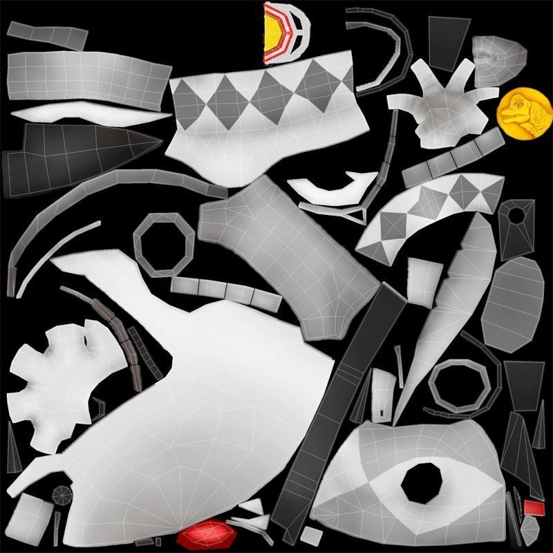 TITANUS and White Ranger Low-poly 3D model_13