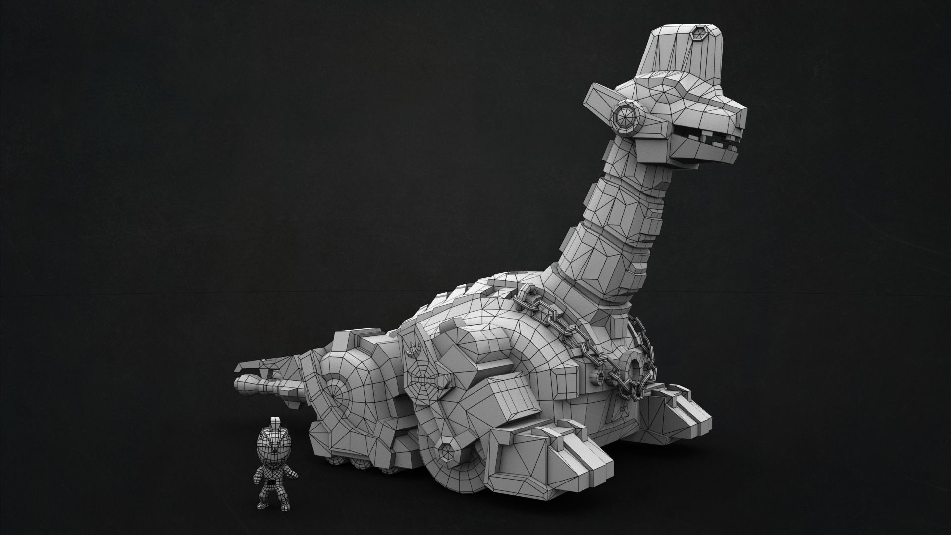 TITANUS and White Ranger Low-poly 3D model_10