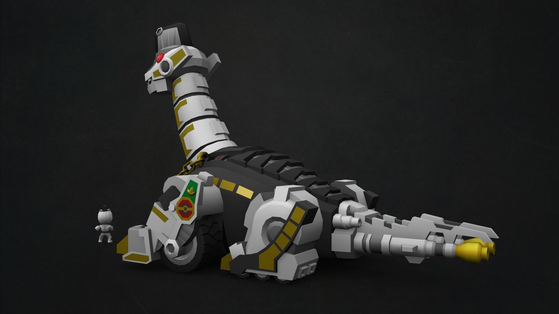 TITANUS and White Ranger Low-poly 3D model_1