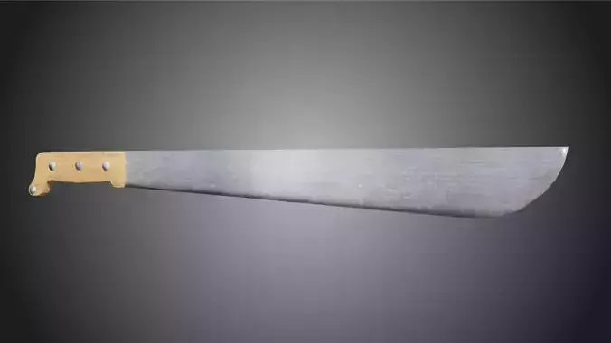 Machete knife with wooden handle