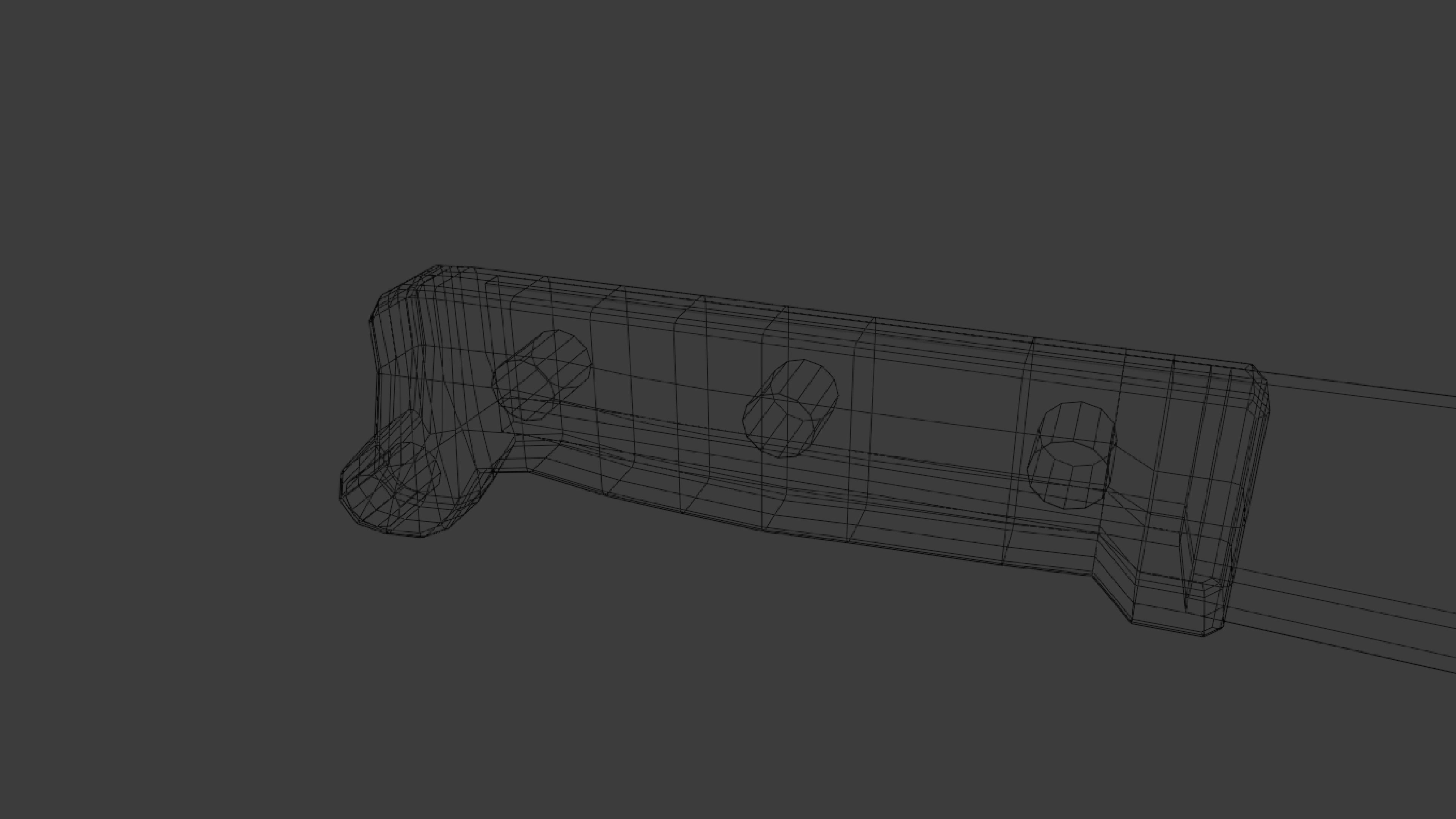 Machete knife with wooden handle Low-poly 3D model_6