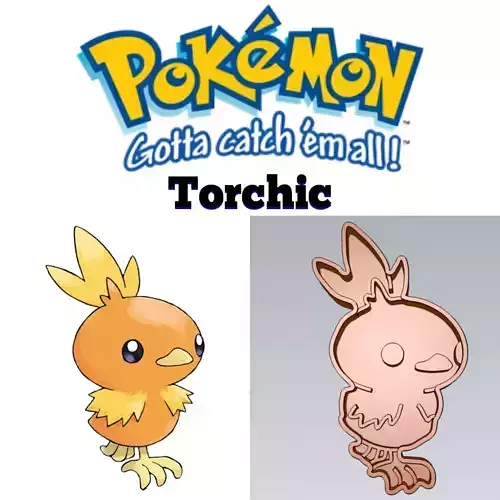 Amazing Pokemon Torchic Cookie Cutter Stamp Cake Decorating  3D model