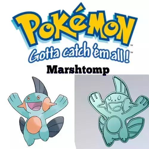 Amazing Pokemon Marshtomp Cookie Cutter Stamp Cake Decorating 