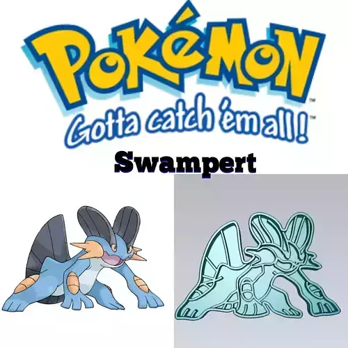 Amazing Pokemon Swampert Cookie Cutter Stamp Cake Decorating 
