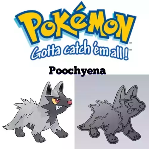 Amazing Pokemon Poochyena Cookie Cutter Stamp Cake Decorating  3D model