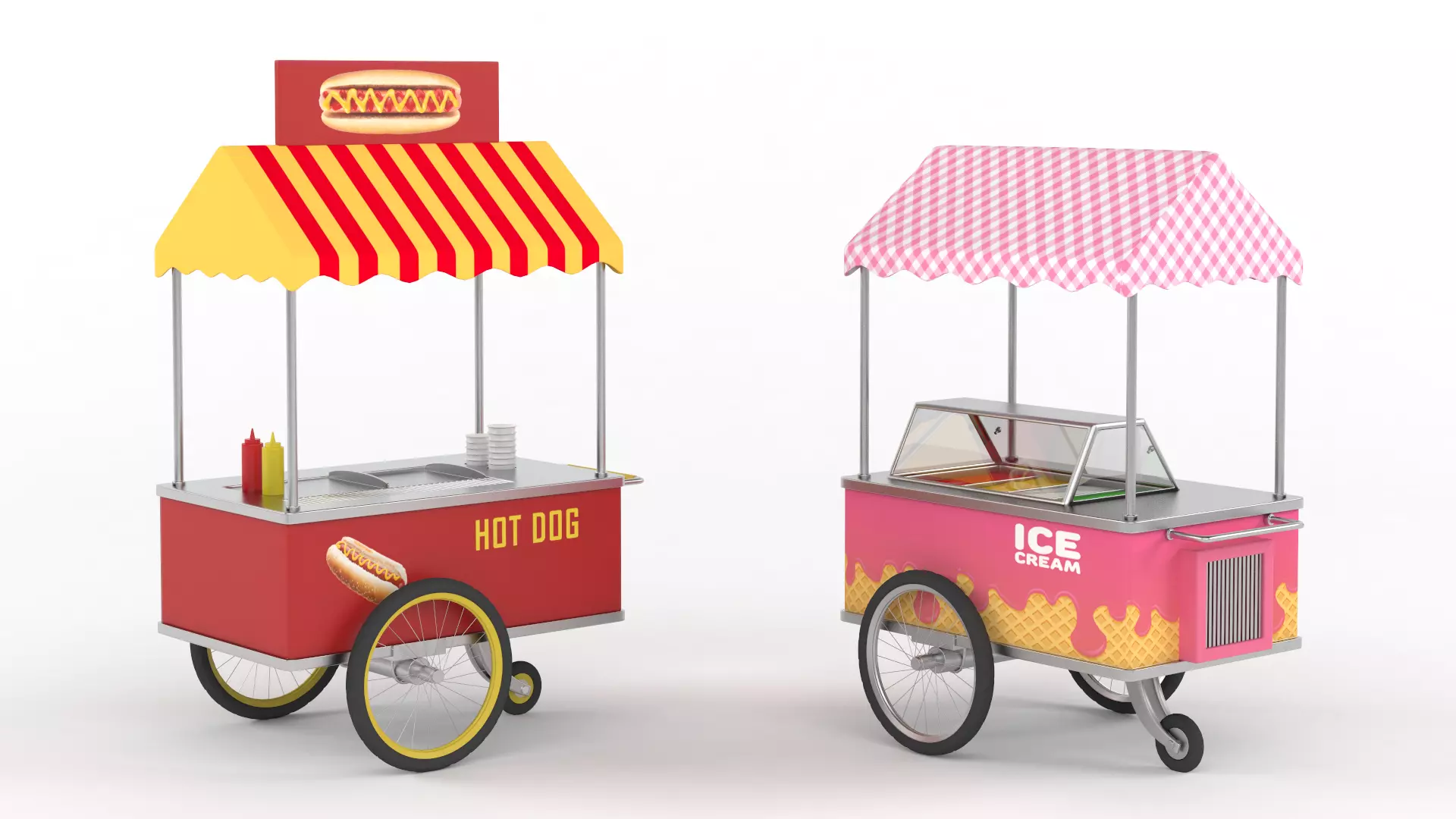 Food Carts Collection 3D model_0