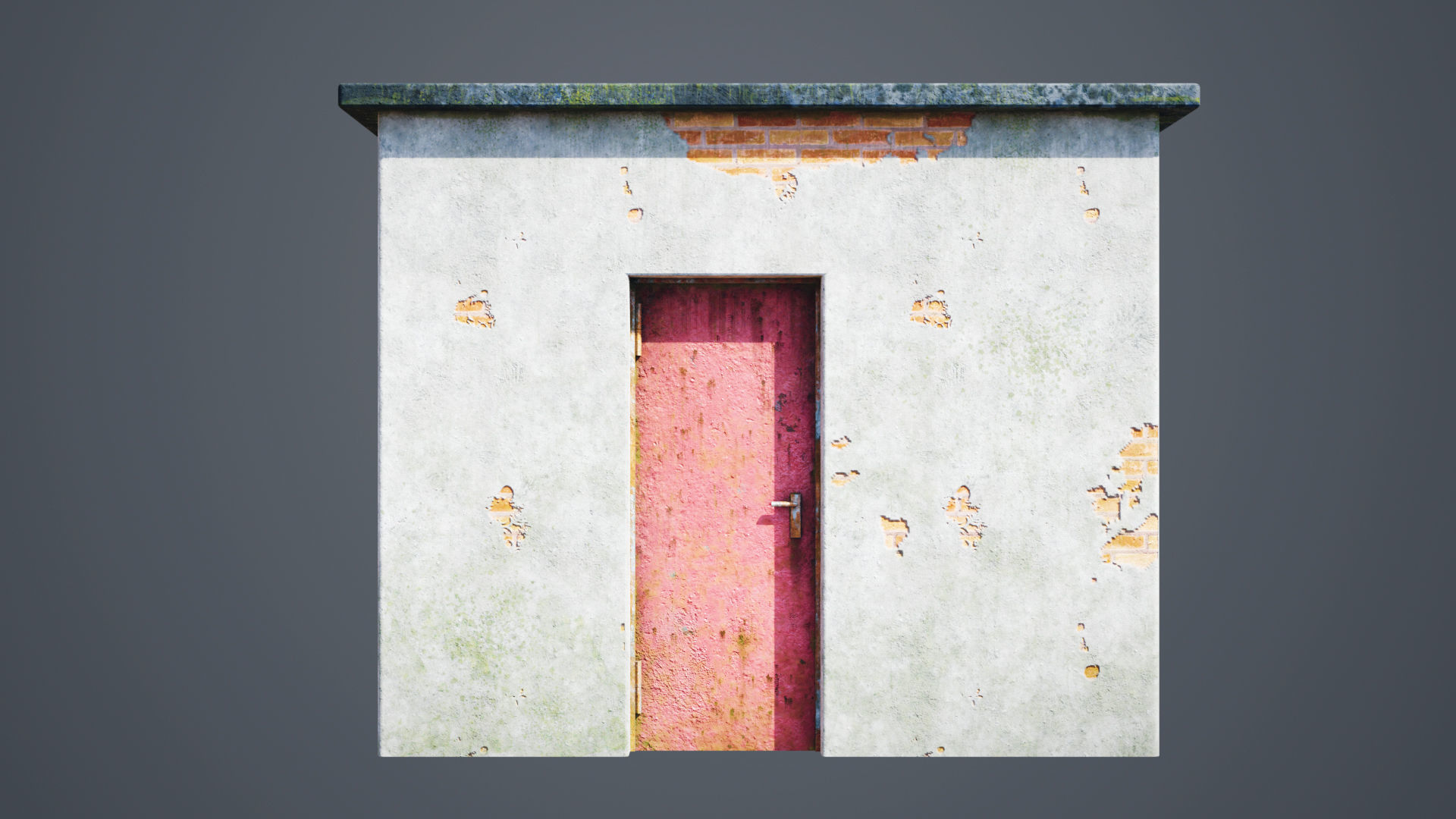 Abandoned building modular kit Low-poly 3D model_19