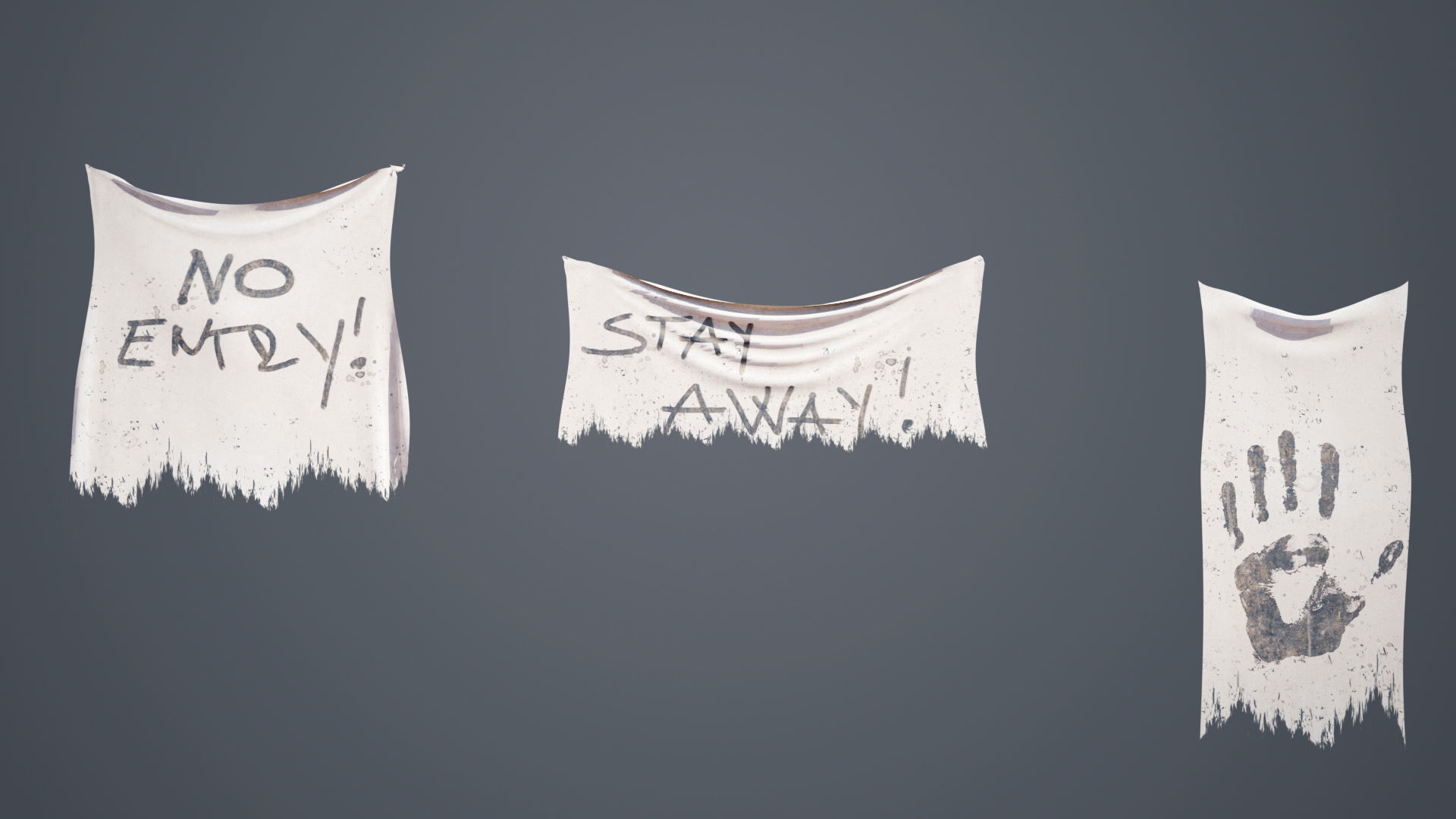 Abandoned building modular kit Low-poly 3D model_14