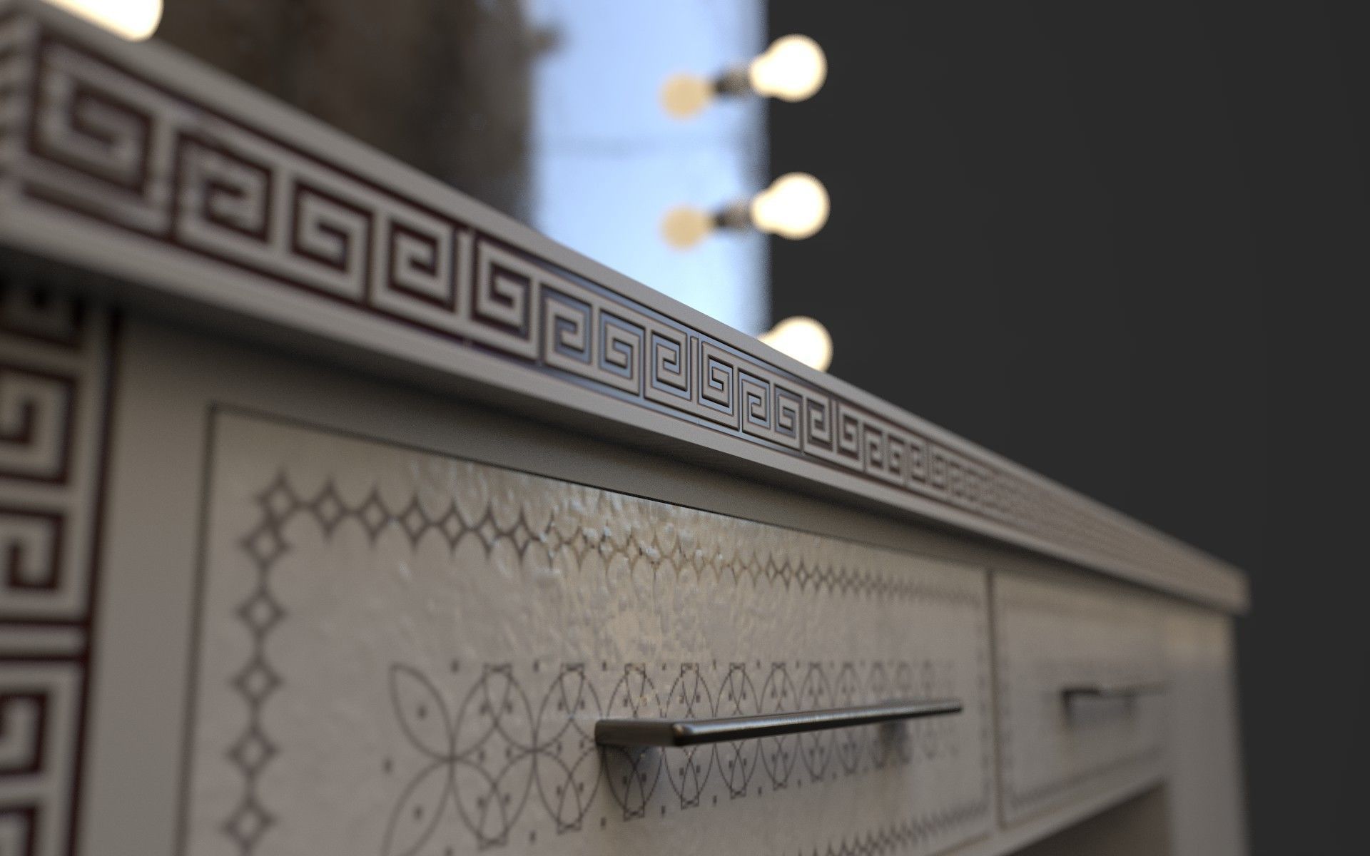 Dressing Table Cloud color Low-poly 3D model_1