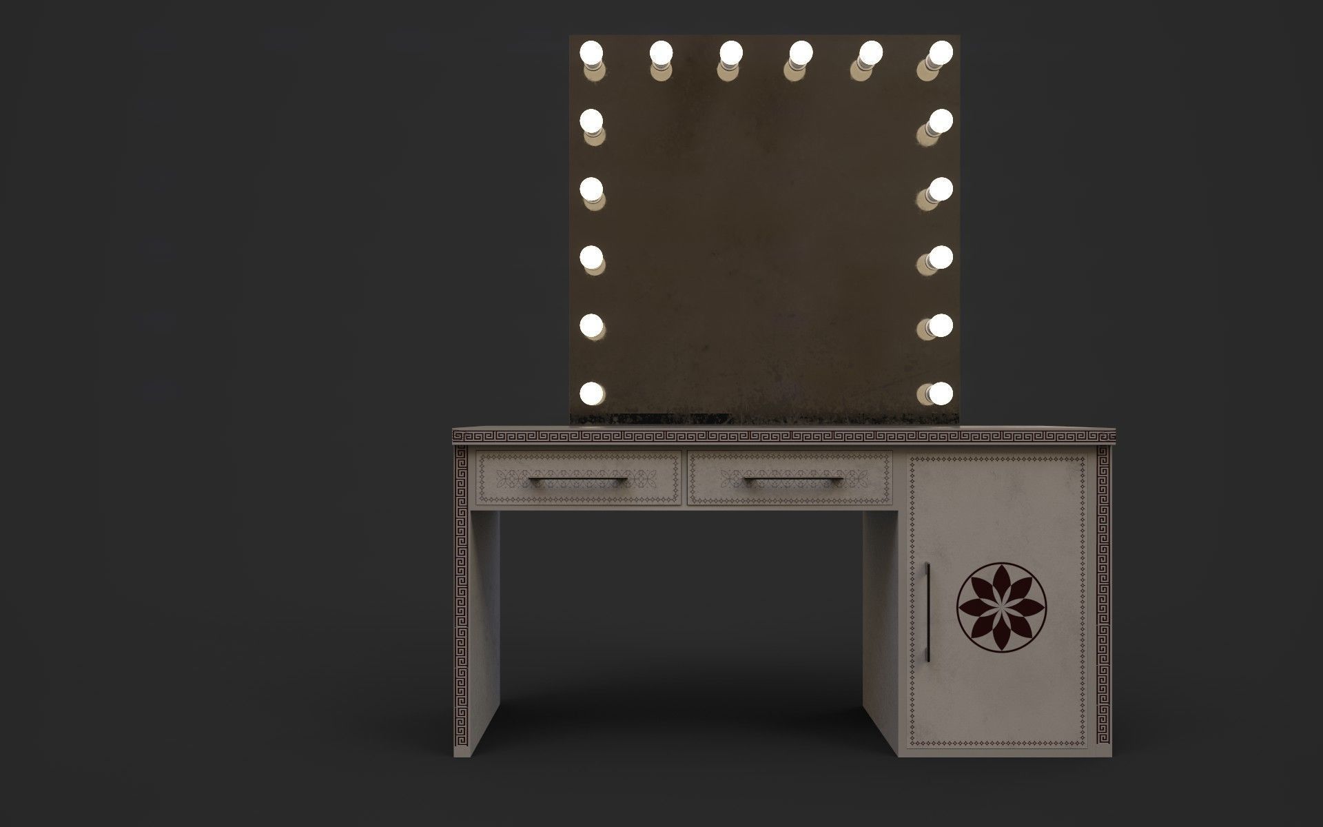 Dressing Table Cloud color Low-poly 3D model_3
