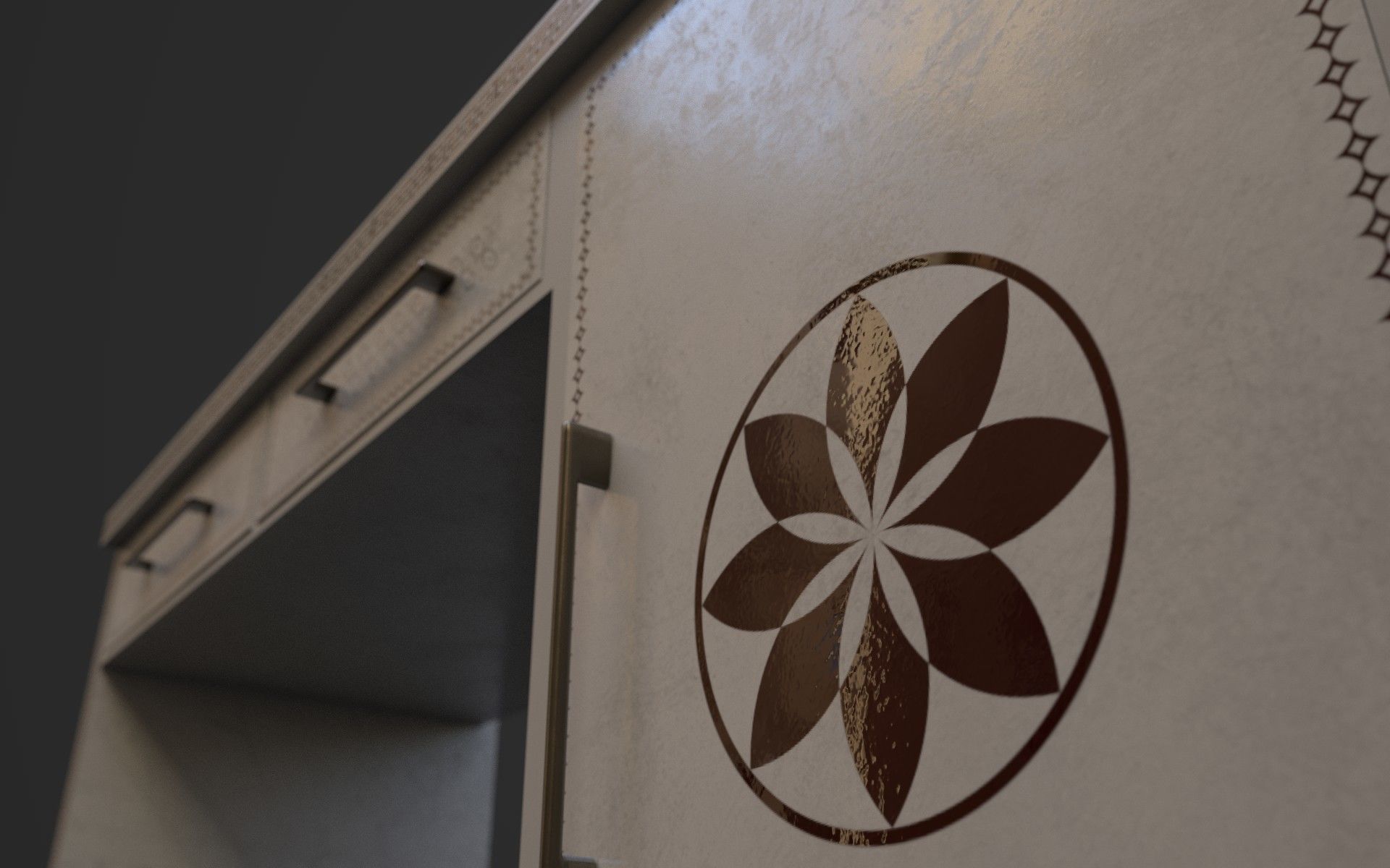 Dressing Table Cloud color Low-poly 3D model_2