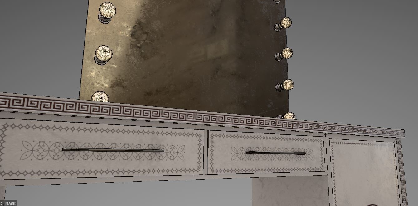 Dressing Table Cloud color Low-poly 3D model_6