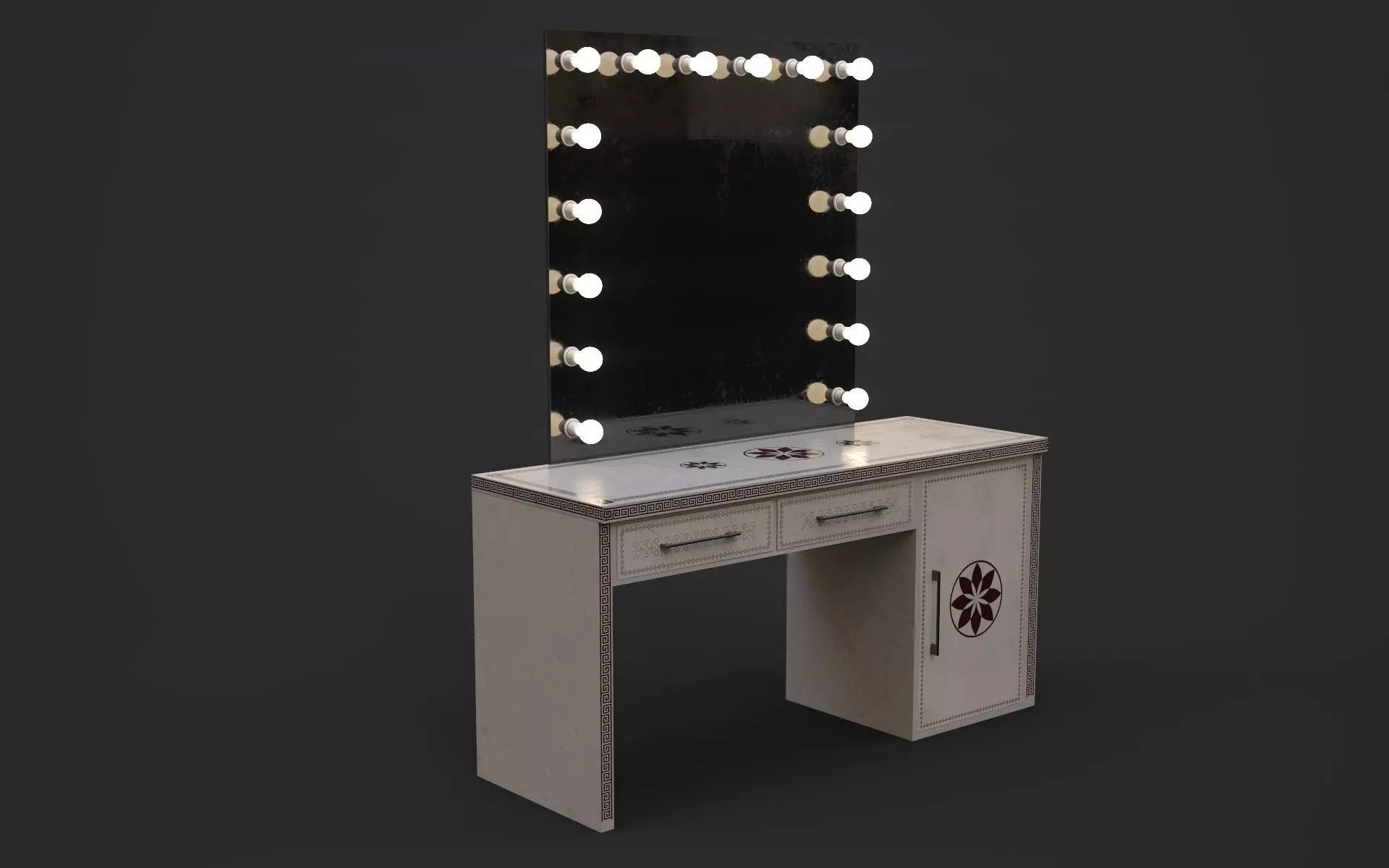 Dressing Table Cloud color Low-poly 3D model_0