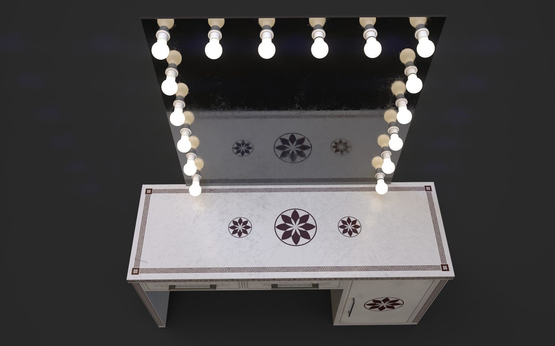 Dressing Table Cloud color Low-poly 3D model_5