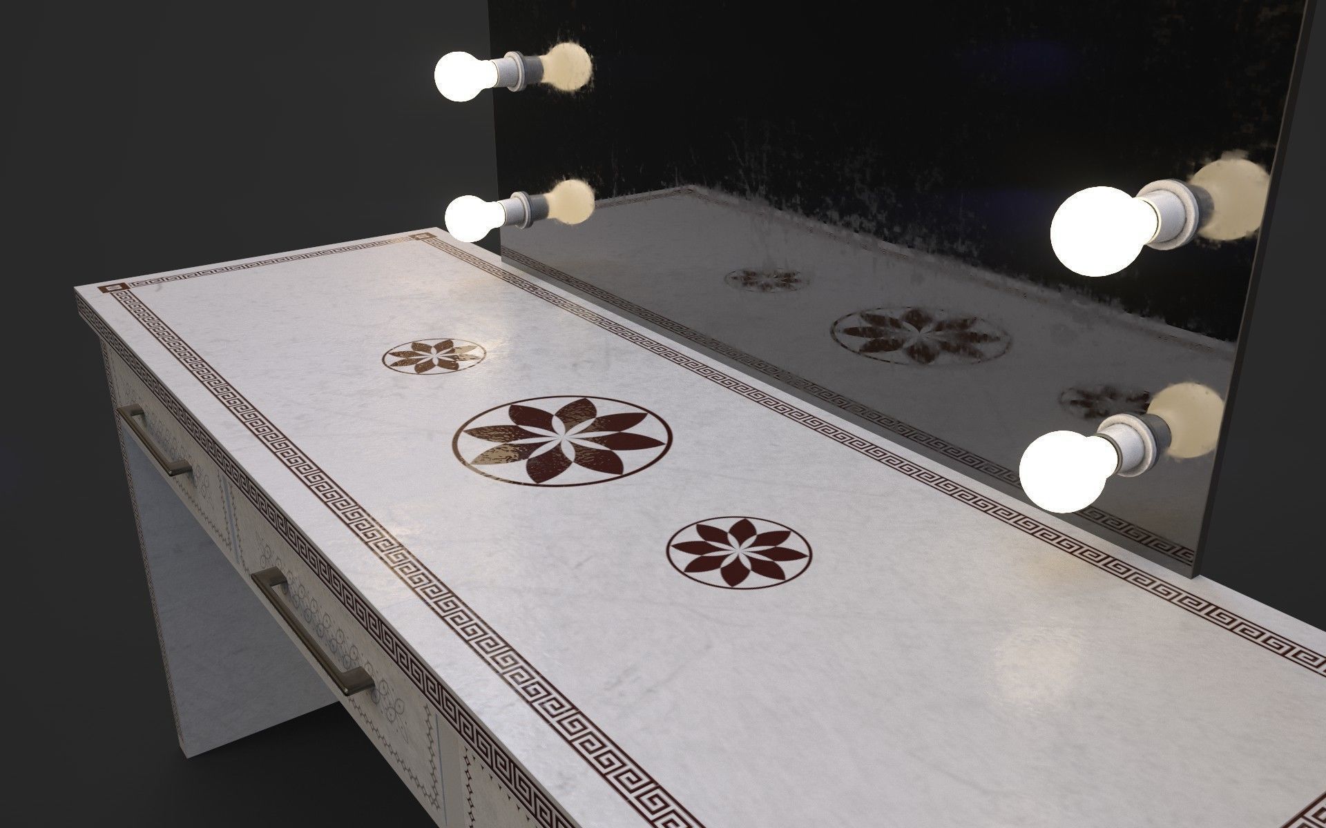 Dressing Table Cloud color Low-poly 3D model_4