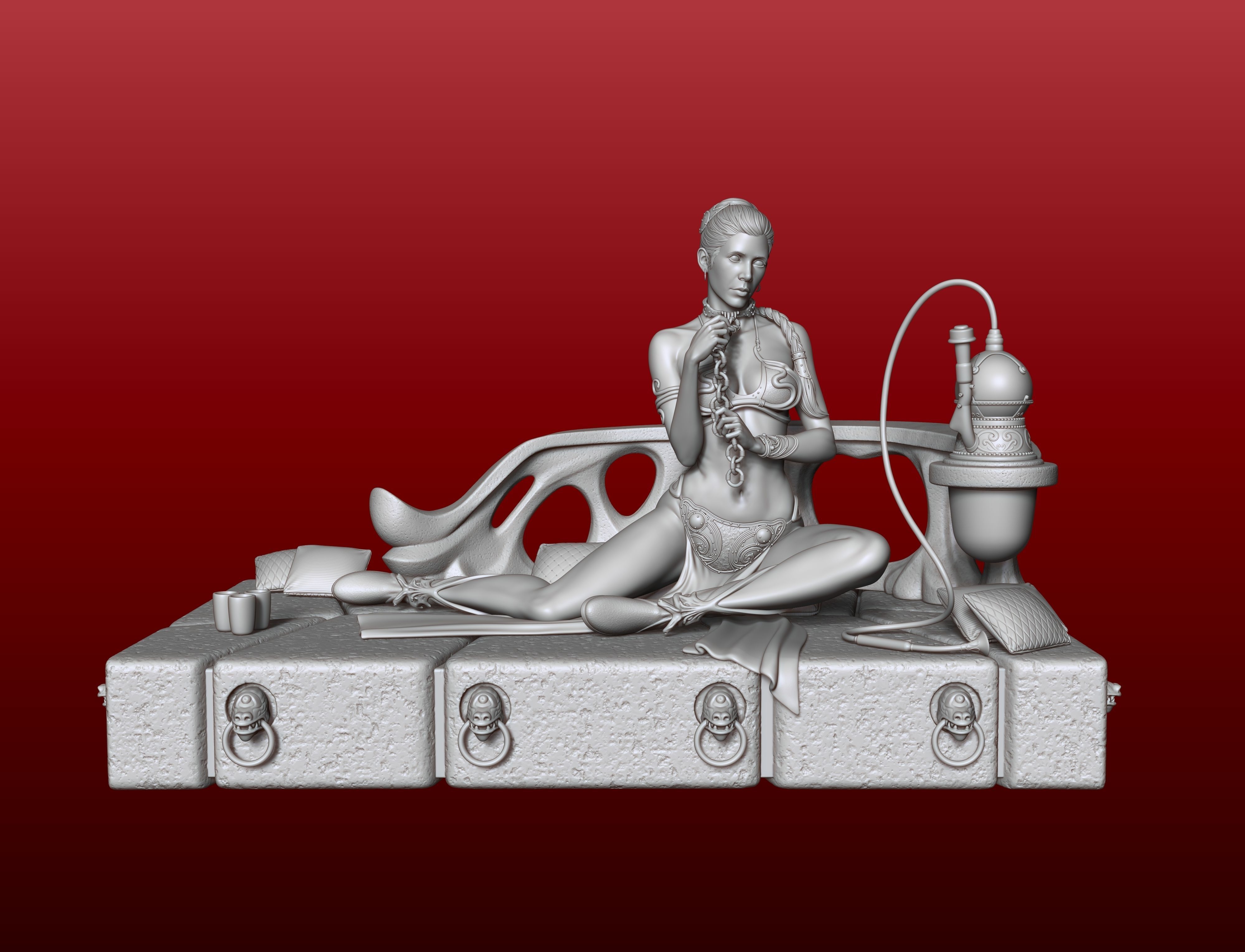 Likeness Carrie Fisher head for Slave Princess Leia  3D print model_9