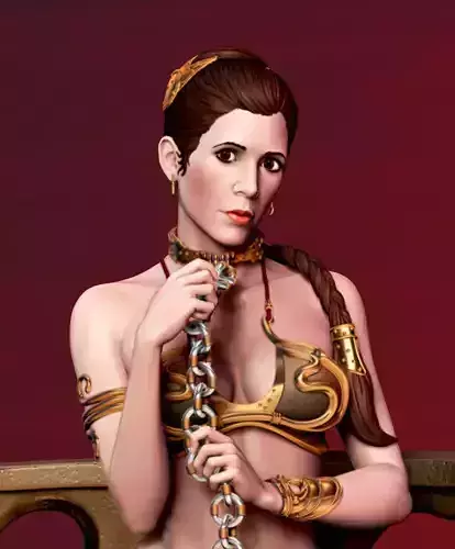Likeness Carrie Fisher head for Slave Princess Leia 