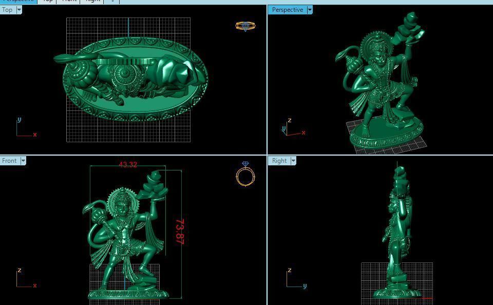 PENDANTS statue of lord ganesha 3D print model_2