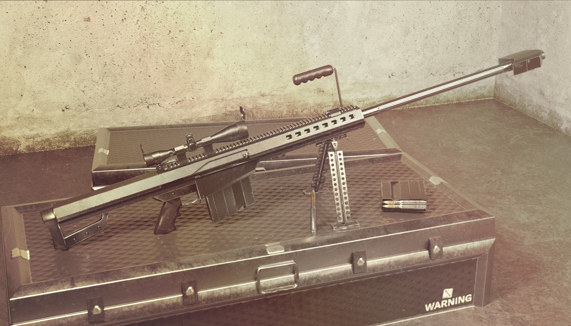 M82 Barrett Game Ready 5 Textures Low-poly 3D model Low-poly 3D model_7