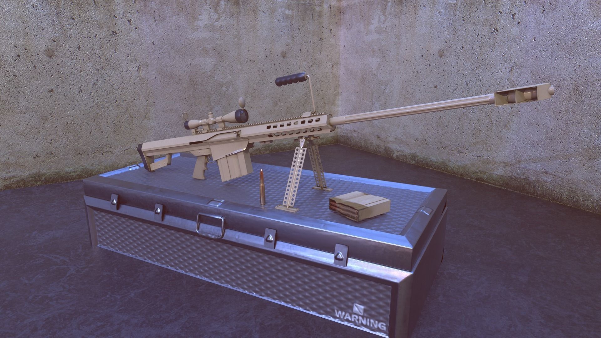 M82 Barrett Game Ready 5 Textures Low-poly 3D model Low-poly 3D model_19