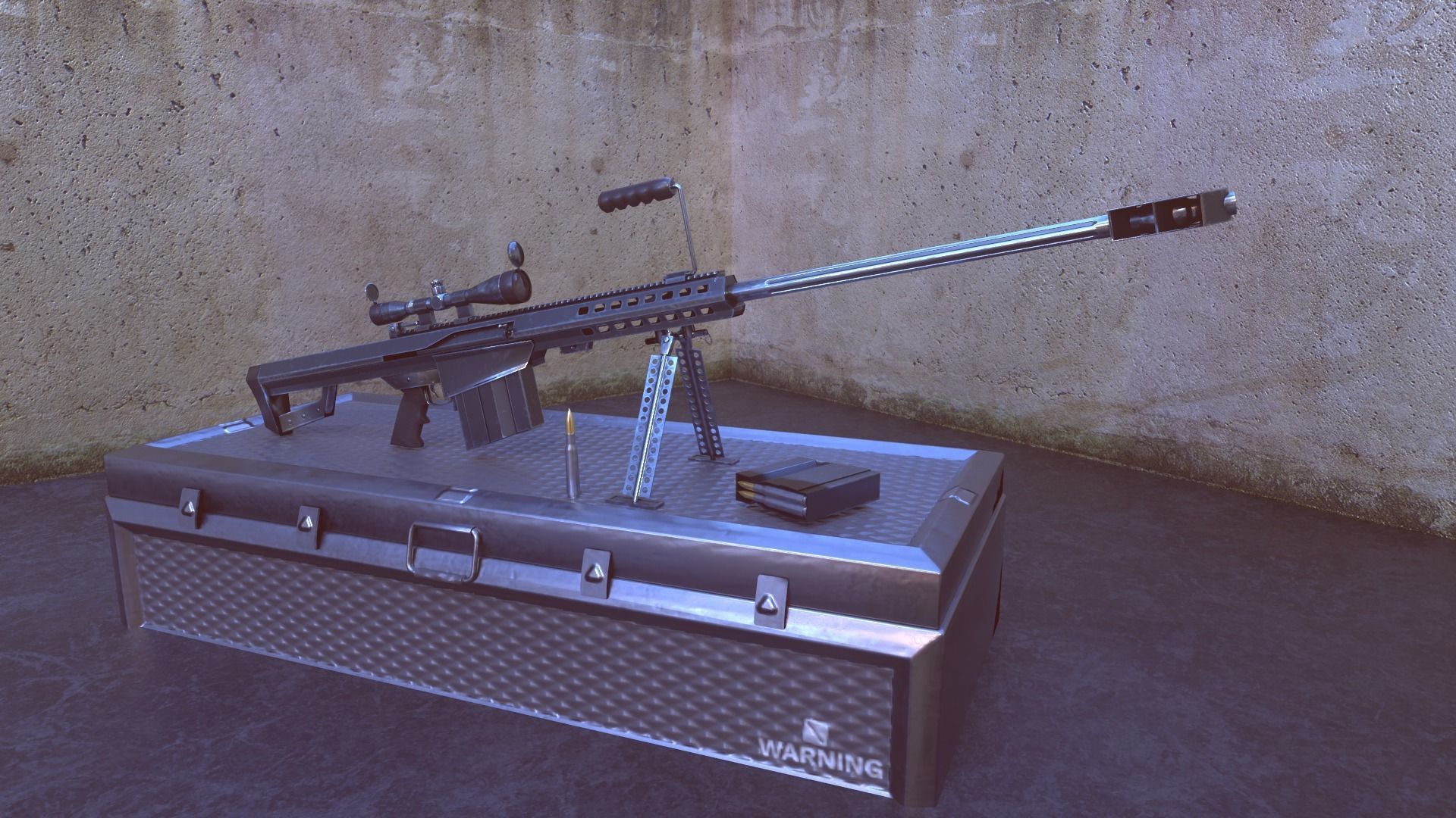 M82 Barrett Game Ready 5 Textures Low-poly 3D model Low-poly 3D model_17
