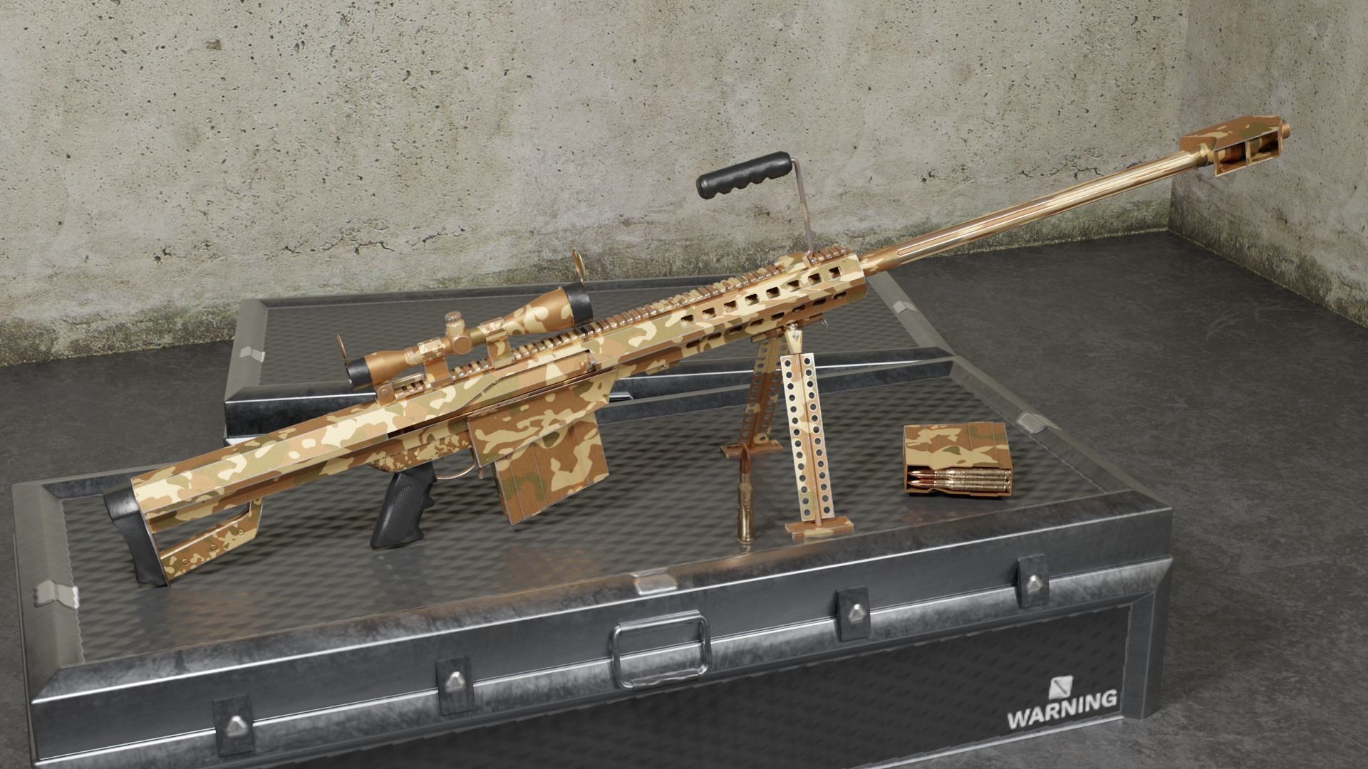 M82 Barrett Game Ready 5 Textures Low-poly 3D model Low-poly 3D model_10