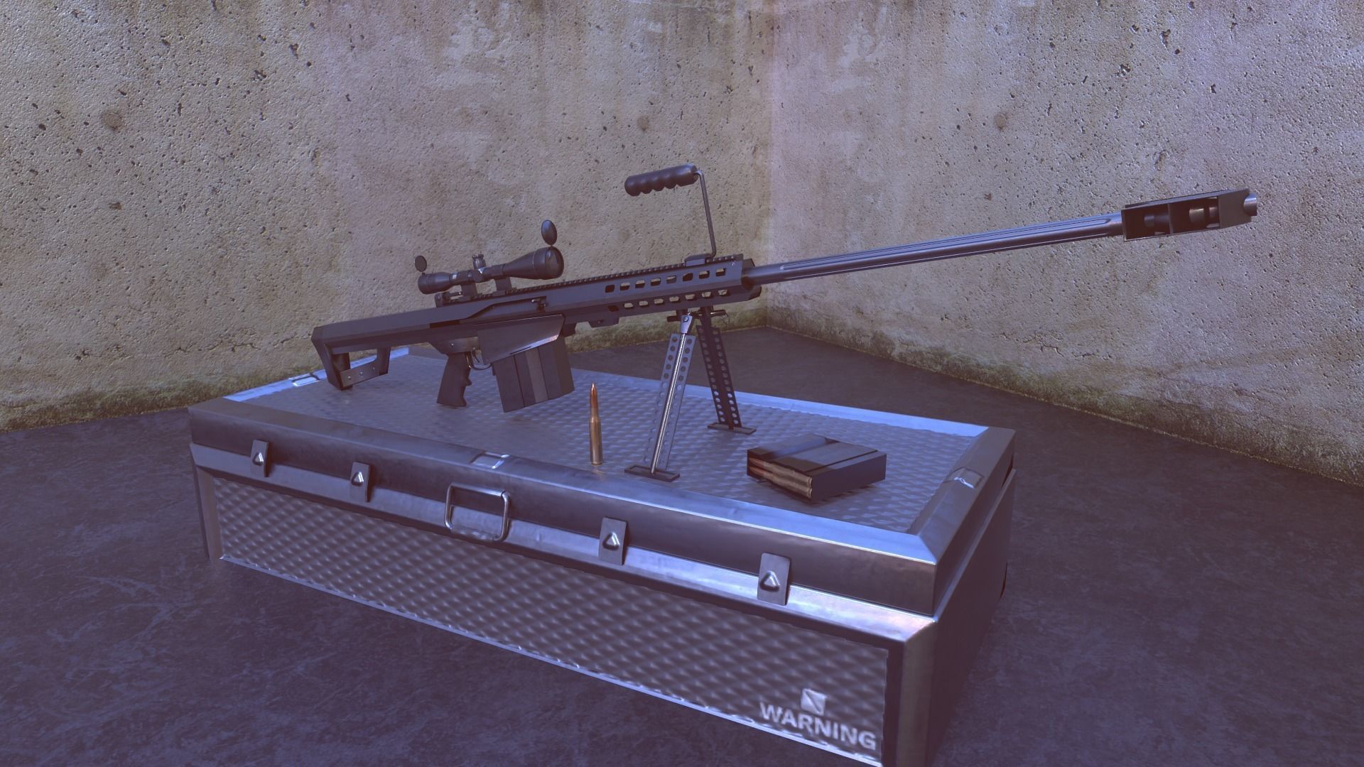 M82 Barrett Game Ready 5 Textures Low-poly 3D model Low-poly 3D model_16