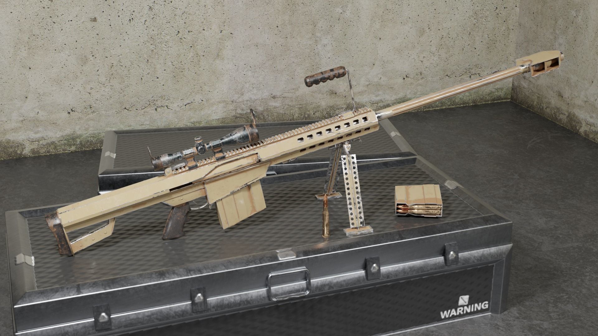 M82 Barrett Game Ready 5 Textures Low-poly 3D model Low-poly 3D model_14