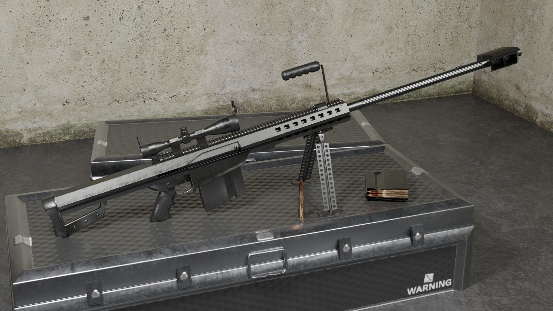 M82 Barrett Game Ready 5 Textures Low-poly 3D model Low-poly 3D model_6