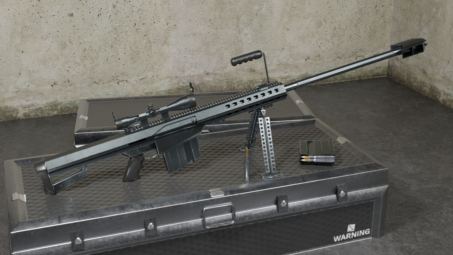 M82 Barrett Game Ready 5 Textures Low-poly 3D model Low-poly 3D model_8