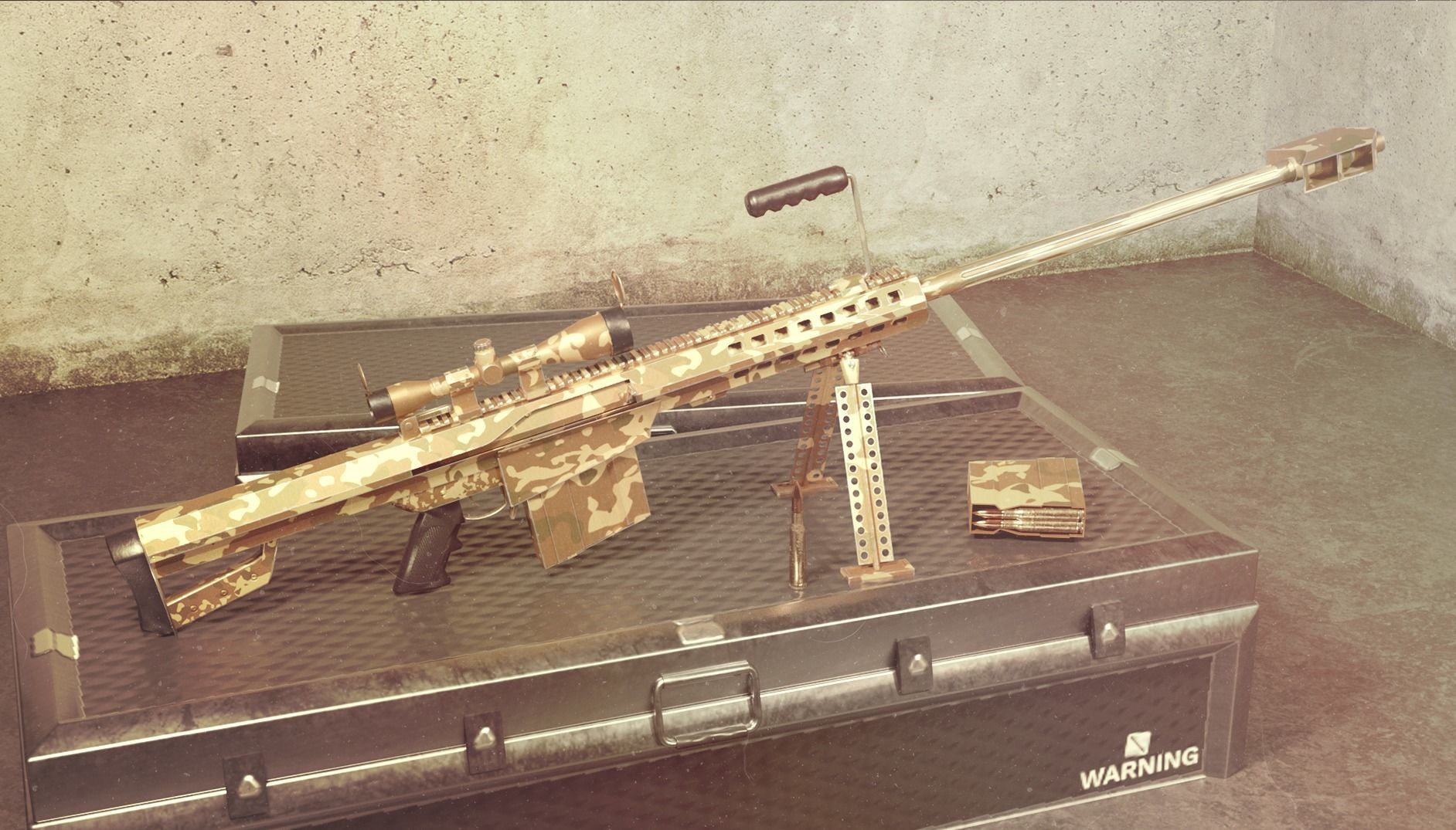 M82 Barrett Game Ready 5 Textures Low-poly 3D model Low-poly 3D model_9