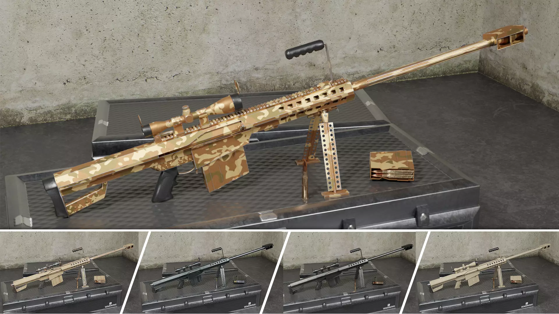 M82 Barrett Game Ready 5 Textures Low-poly 3D model Low-poly 3D model_0