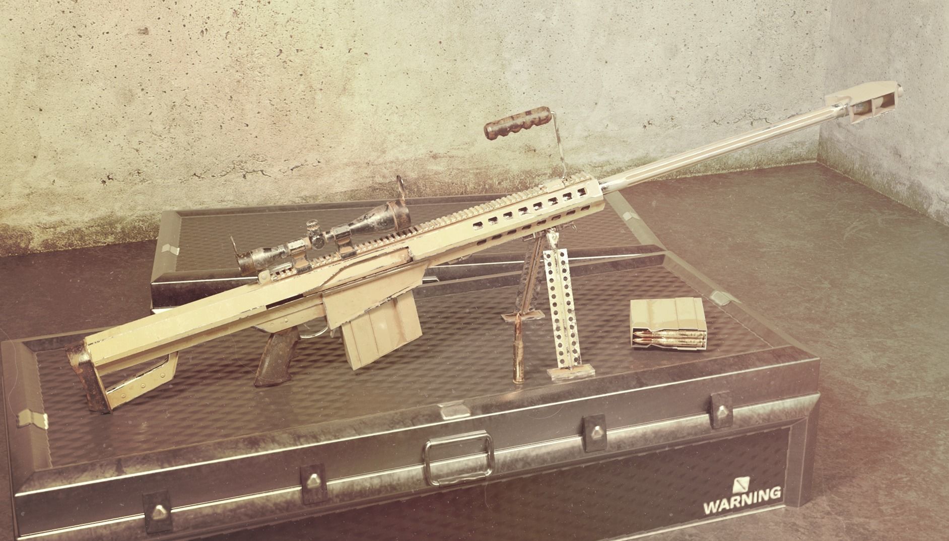 M82 Barrett Game Ready 5 Textures Low-poly 3D model Low-poly 3D model_13