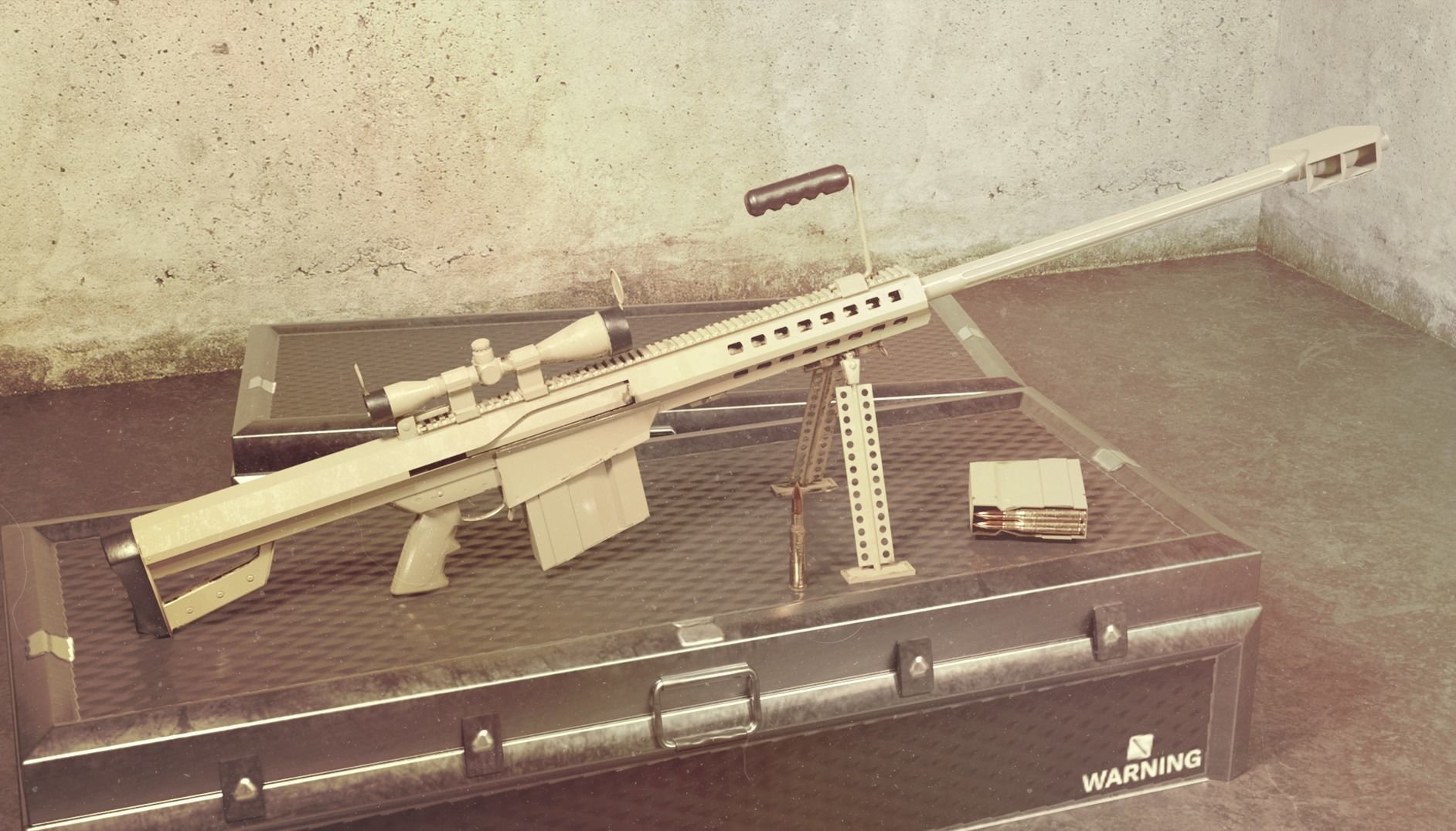 M82 Barrett Game Ready 5 Textures Low-poly 3D model Low-poly 3D model_11